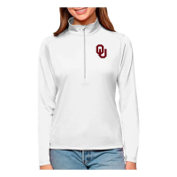 Oklahoma Sooners Antigua Women's Oklahoma Tribute Top 1/4 Zip Large White