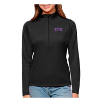 TCU Horned Frogs Antigua Women's Tribute Top 1/4 Zip Medium Black