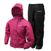 Women's Frogg Toggs Classic All-Purpose Rain Suit Rain Jacket Small Cherry Jacket / Black Pant