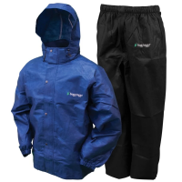 Men's Frogg Toggs Classic All-Sport Rain Pants and Hunting Rain Jacket Large Royal Blue / Black Pants