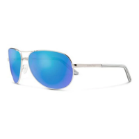 Men's Suncloud Aviator Polarized Sunglasses Silver/Polarized Blue Mirror