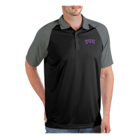 TCU Horned Frogs Antigua Nova Polo Small Black/Steel