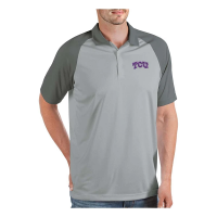 TCU Horned Frogs Antigua Nova Polo Small Silver/Steel