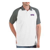 TCU Horned Frogs Antigua Nova Polo Small White/Steel