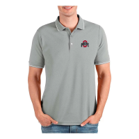 Ohio State Buckeyes Antigua Ohio State Affluent Polo 5XLarge Grey Heather/ White