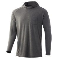 Men's Huk Waypoint HD Long Sleeve T-Shirt Small Volcanic Ash