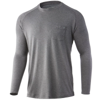 Men's Huk Waypoint Long Sleeve T-Shirt 3XLarge Volcanic Ash