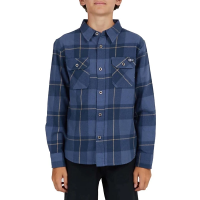 Boys' Salty Crew First Light Flannel Long Sleeve Button Up Shirt Medium Navy