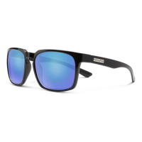 Men's Suncloud Hundo Polarized Sunglasses Black/Polar Blue Mirror