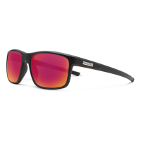 Men's Suncloud Respek Polarized Sunglasses Matte Black/Polarized Red Mirror