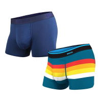 Men's BN3TH Classic Trunk Boxer Briefs Underwear 2 Pack XSmall Navy/Retrostripe Teal