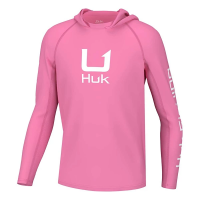 Boys' Huk Icon Long Sleeve T-Shirt XSmall Neon Coral