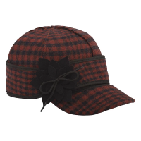 Women's Stormy Kromer The Petal Pusher Hunting Fitted Cap 6 1/2 Garnet Plaid