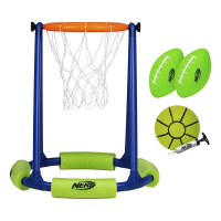 NERF Floating Pool Basketball Hoop & Football Target Net Set