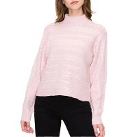 Women's Staccato Pullover Sweater Cable Knit Small Blush