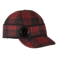 Women's Stormy Kromer The Button Up Hunting Fitted Cap 6 7/8 Black/Red Tartan