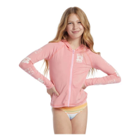 Girls' Billabong Core Suf Daze Hooded Swim Rashguard 10 Flamingo