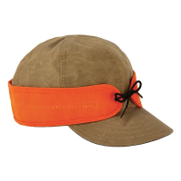 Men's Stormy Kromer The Waxed Cotton Hunting Fitted Cap 6 7/8 Sand/Blaze Orange