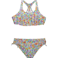 Girls' Hobie Flounce Ditzy Daisy Swim Bikini Set 12 Multi/White