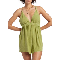 Women's Billabong On Vacay Romper Swim Cover Up Medium Palm Green