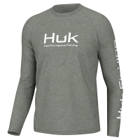 Men's Huk Pursuit Long Sleeve T-Shirt Small Heather Moss