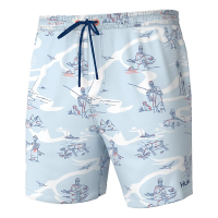 Men's Huk Fish Bones Pursuit Volley Swim Trunks 3XLarge Ice Water