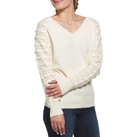 Women's Staccato Pullover Sweater Detail Small Cream