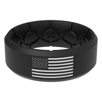 Men's Groove Life America Black & White Flag Silicone Ring 9