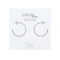 Bryan Anthonys Simplicity Midi Hoop Earrings Silver