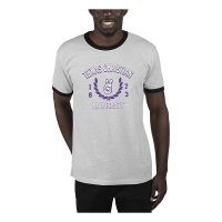 TCU Horned Frogs USCAPE Academy Renew Recycled Ringer T-Shirt Large Ash/Black