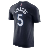 Minnesota Timberwolves Anthony Edwards #5 Name & Number Nike T-Shirt Small Navy