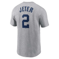 New York Yankees Derek Jeter #2 Name & Number T-Shirt XLarge Grey Heather
