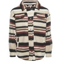 Fornia Shirt Jacket Small Burgandy Stripe