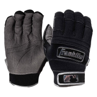 Men's Franklin All Weather Pro Baseball Batting Gloves Black/Grey Small