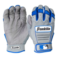 Men's Franklin CFX Pro Baseball Batting Gloves Gray/Royal Small