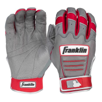 Men's Franklin CFX Pro Baseball Batting Gloves Gray/Red 2XLarge