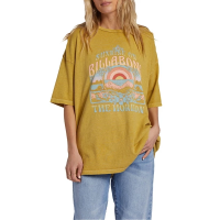 Women's Billabong Sunrise On Beach T-Shirt Large Green Envy