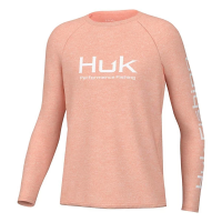 Boys' Huk Pursuit Heather Long Sleeve T-Shirt Medium Pistachio Nectar