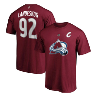 Colorado Avalanche Fanatics #92 Gabriel Landeskog Name & Number T-Shirt Small Garnet