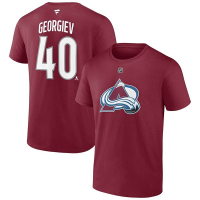 Colorado Avalanche Fanatics Alexandar Georgiev #40 Name & Number T-Shirt Small Garnet