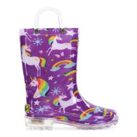 Girls' Western Chief Rainbow Unicorn Lighted Rain Boots Toddler 8T Purple