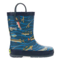 Western Chief Gone Fish'n Rain Boots Toddler 5T Navy