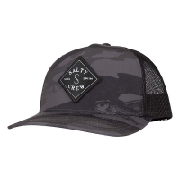 Men's Salty Crew Sealine Retro Trucker Snapback Hat One Size Black Camo