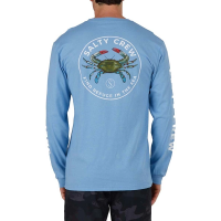 Men's Salty Crew Blue Crabber Premium Long Sleeve T-Shirt XLarge Marine Blue