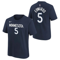 Kids' Minnesota Timberwolves Anthony Edwards #5 Icon Name & Number Nike T-Shirt XLarge Navy