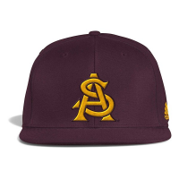 Arizona State Sun Devils adidas On Field Baseball Fitted Hat 7 3/8 Maroon