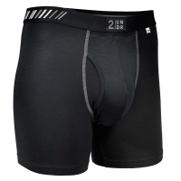 Men's 2UNDR Swing Shift Solid Boxer Briefs Underwear Running XLarge Black