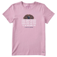 Women's Life is Good I'll Be Watching You Chocolate Lab T-Shirt Medium Purple