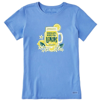 Women's Life is Good Life Gives You Lemons T-Shirt Medium Blue