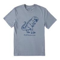 Men's Life is Good Papasaurus T-Shirt Medium Stone Blue